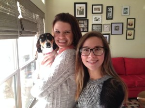 My little sister, Madeline, and her little dog Nora.